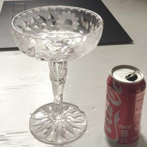 Antique IDEAL Canastota Biltmore Cut 𝐀𝐑𝐓 𝐆𝐋𝐀𝐒𝐒 Floral Pedestal Compote